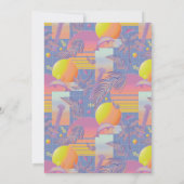 Purple Summer Vaporwave Sunset Birthday 招待状 (裏面)