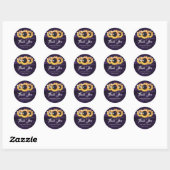 Purple Sunflower 結婚's Thank Stickers ラウンドシール (シート)