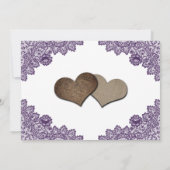 Purple Sunflower Floral Lace String Lights Wedding セーブザデート (裏面)