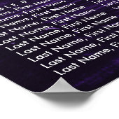 Purple Sunflower Wedding Seating Chart 12 ポスター (角)