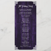 Purple Sunflower Wood Floral Lace Wedding Program プログラム (裏面)