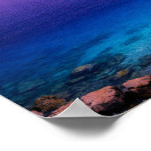 Purple Sunset Ocean Bay Poster - Vibrant Turquoise ポスター (角)