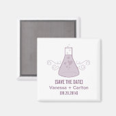 Purple Sweet Chemistry Save the Date Magnet マグネット (正面/裏面)