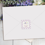 Purple Sweet Floral Baby Girl Envelope Seal Label スクエアシール