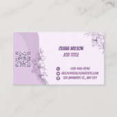 Purple Sweet Floral Professionnel Business card 名刺 (正面)