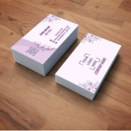 Purple Sweet Floral Professionnel Business card 名刺