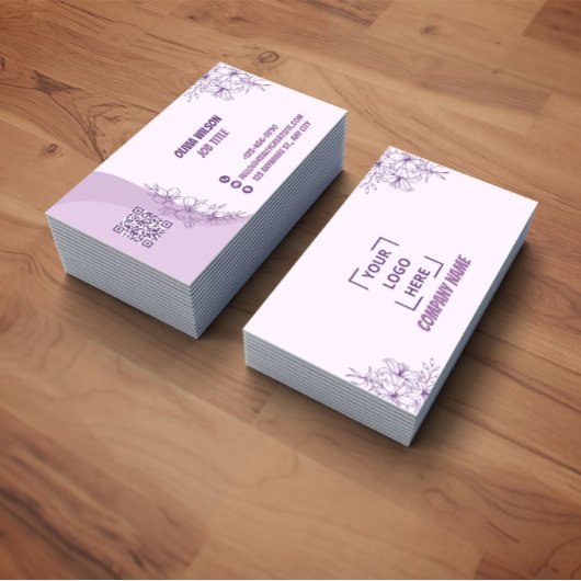 Purple Sweet Floral Professionnel Business card 名刺