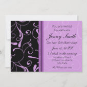 Purple Swirl 18th Birthday Party Invitation Cards( 招待状 (裏面)