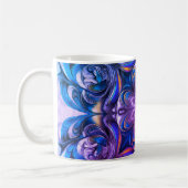 Purple Swirl Abstract Art Coffee Mug – Modern Flui コーヒーマグカップ (左)