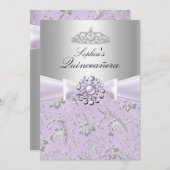 Purple Swirl & Tiaraキンセアニェラ 招待状 (正面/裏面)