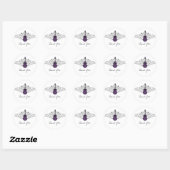 Purple Swirls Guitar Thank You Stickers ラウンドシール (シート)