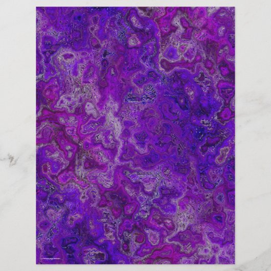 Purple Swirly Marble Scrapbook Paper 2-Sided Page (裏面)