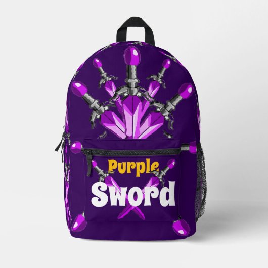  Purple Sword Kids Backpack  プリントバックパック (正面)