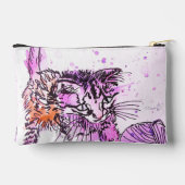 Purple Tabby Cat Pattern Watercolor Cats Girls アクセサリーポーチ (裏面)