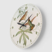 Purple-tailed Avocet Hummingbird by John Gould ラージ壁時計 (傾斜)