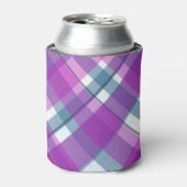 Purple Tartan Pattern 缶クーラー (缶正面)