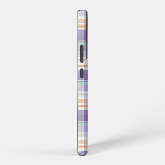 Purple Tartan Plaid Monogram Design Samsung Galaxyケース (右側面)
