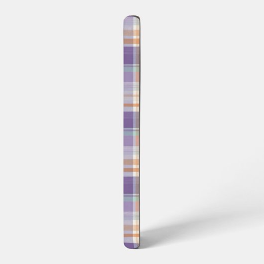Purple Tartan Plaid Monogram Design Samsung Galaxyケース (左側面)