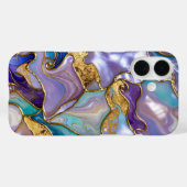 Purple Teal Marble Phone Case Gold Luxury Case-Mate iPhoneケース (裏面 (横))
