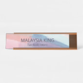 Purple Text Abstract Paint Strokes Office デスクネームプレート (正面)