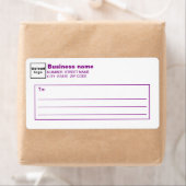 Purple Text Business Shipping Label ラベル (インサイチュ)
