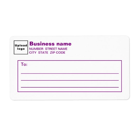 Purple Text Business Shipping Label ラベル (正面)