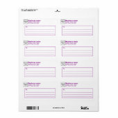 Purple Text Business Shipping Label ラベル (フルシート)