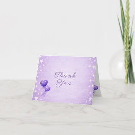 Purple Thank You Card - Balloon Celebration Theme サンキューカード