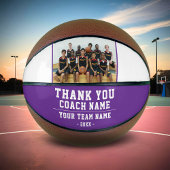 Purple Thank you Coachチーム名写真 バスケットボール
