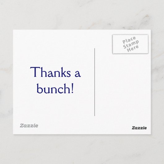 Purple Thank YOU with message ポストカード (裏面)