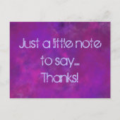 Purple Thank YOU with message ポストカード (正面)