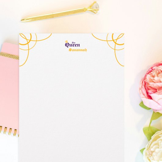 Purple The Queen Stationery 便箋