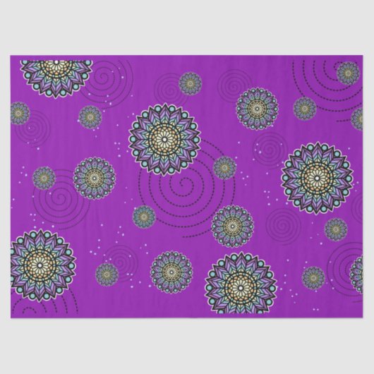 Purple Themed Round Design Pattern 薄葉紙 (正面)