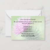 Purple Thistleの新しいアドレスのお知らせ ノートカード (裏面)