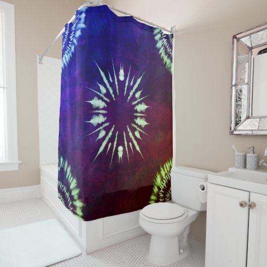 Purple Tie Dye Shower Curtain シャワーカーテン (インサイチュ)