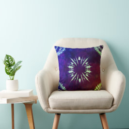Purple Tie Dye Throw Pillow クッション