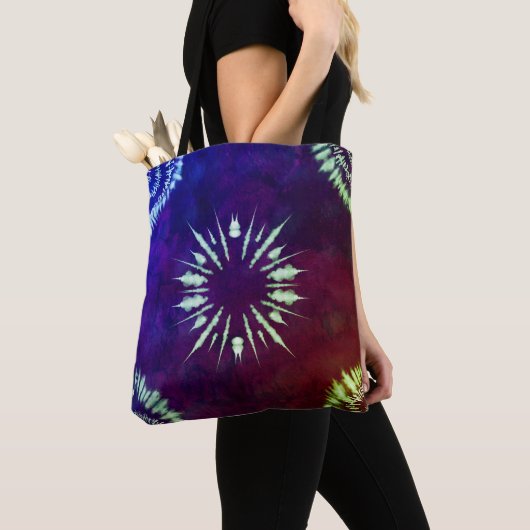 Purple Tie Dye Tote トートバッグ (クローズアップ)