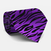 Purple Tiger Print Men's Tie ネクタイ (ロール)