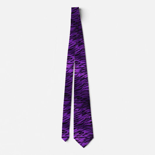 Purple Tiger Print Men's Tie ネクタイ (裏面)