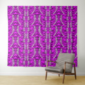 Purple Tiger Skin Pattern Design  タペストリー (インサイチュ(横))
