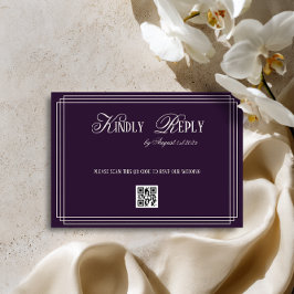 Purple Timeless Old Money Wedding 出欠カード