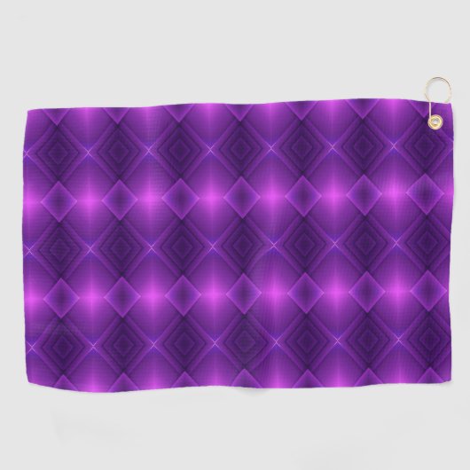 Purple towel featuring a symmetrical pattern  ゴルフタオル (横)