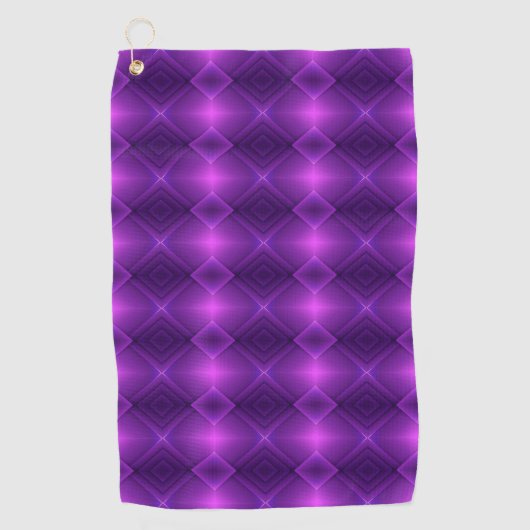 Purple towel featuring a symmetrical pattern ゴルフタオル (正面)