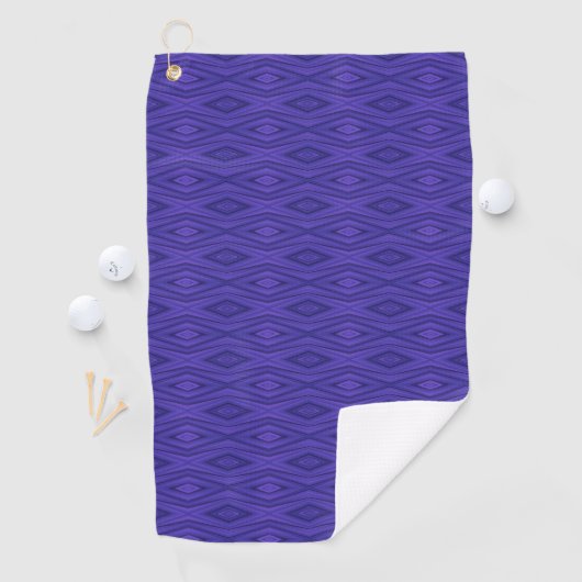 Purple towel with a geometric diamond pattern ゴルフタオル (インサイチュ)