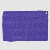 Purple towel with a geometric diamond pattern ゴルフタオル (横)