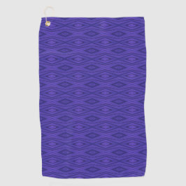 Purple towel with a geometric diamond pattern ゴルフタオル