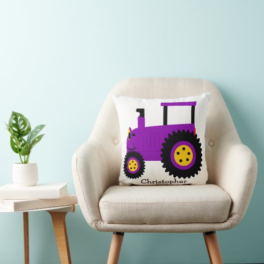 Purple Tractor Design Personalised クッション (椅子)