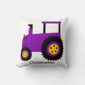 Purple Tractor Design Personalised クッション (正面)