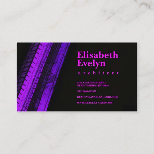 Purple Tread Paths on Black Backdrop 名刺 (裏面)