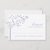 Purple Tree of Life with Star of David RSVPカード (正面)